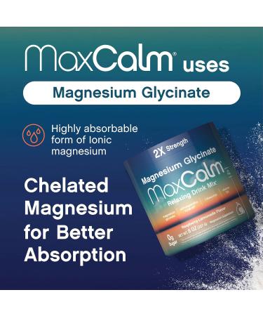 Max Calm Relaxing Drink Mix | Raspberry-Lemonade Flavor | Magnesium Glycinate KSM-66 Ashwagandha L-Theanine & Vitamin D3 | MaxCalm | Gluten-Free Vegan | 8 Ounce Powder - Buy Online on GoSupps.com