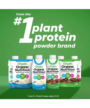 Orgain Vegan Protein Shakes - 20g Plant Based Protein, Creamy Chocolate - Gluten & Dairy Free - No Soy, Preservatives or Added Sugar - 11 Fl Oz, 12 Count - Buy Online on GoSupps.com
