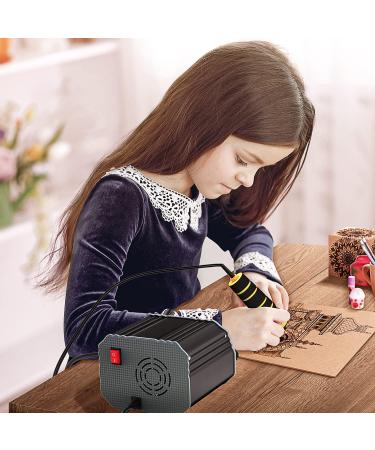 60W Wood Burning Kit with 24 Tips, Dual Pen Pyrography Tool for Teen Artists - Perfect Gift for Creative Teens | Black Grey - Buy Online on GoSupps.com
