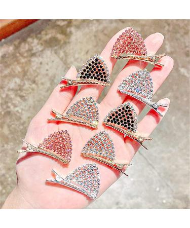 Cat Ears Hair Clips Rhinestone Glitter Sparkly Cat Ear Hairpins Animal Barrettes for Girls Loveliness Hair Daily Wearing Party Decoration Black - Buy Online on GoSupps.com