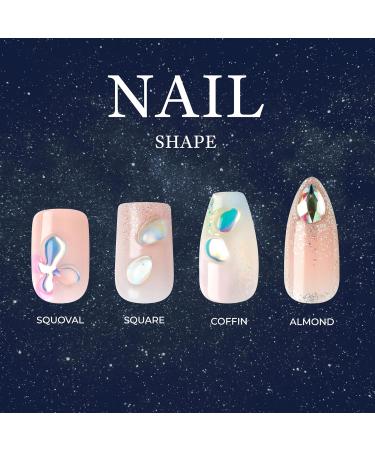 KISS Gel Fantasy Press On Nails - How Dazzling Silver Medium Square | 28 Nails Glue & Mani Kit Included - Shop Internationally - Buy Online on GoSupps.com