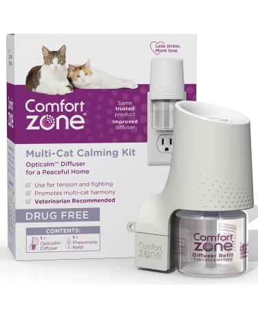 1 Diffuser Plus 1 Refill | Comfort Zone Multi-Cat Calming Kit (Starter Pack) for a Peaceful Home | Veterinarian Recommend | Stop Cat Fighting and Reduce Scratching & Other Problematic Behaviors