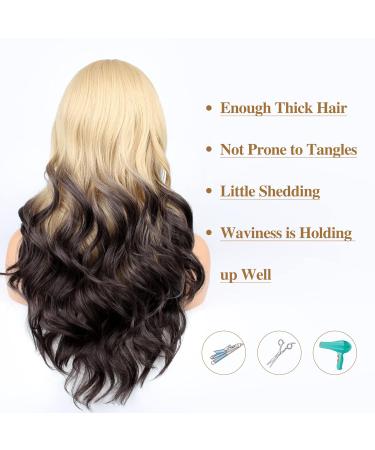 Faelbaty Long Curls Blonde Ombre Wig - Natural Curly Party & Cosplay Wig for Women | International Shipping - Buy Online on GoSupps.com