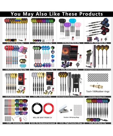 CyeeLife Dart Accessories Set - Flights, Shafts, Sharpener & Tools Kit - Buy Online on GoSupps.com