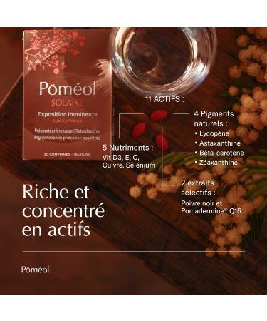 POM OL Sun Express Food Supplement - Sun Express 15 Days 4 Pigments Beta Carotene Vitamins A C E and D3 Copper Astaxanthin - Buy Online on GoSupps.com