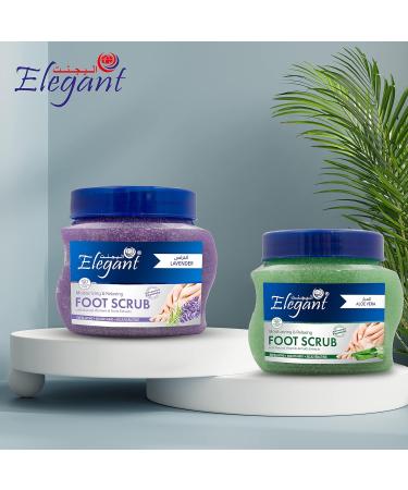 Elegant Lavender Foot Scrub 500g - Exfoliating Cleansing and Nourishing Exfoliator - Promotes Healthy Skin Growth - Natural 17.64oz - Buy Online on GoSupps.com