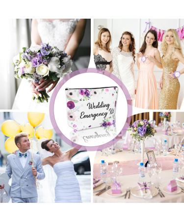 Whales Floral Wedding Survival Kit | Bride Emergency Supplies Canvas Bag for Bridal Shower & Engagement - Black Makeup Bag - Buy Online on GoSupps.com