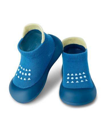 Dookeh Baby Shoes Boys Girls First Walking Shoes Non Slip Soft Sole Sneakers Toddler Infant Babygirl Sock Shoes 6-9 Months A3 Blue