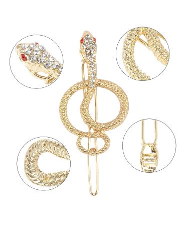 BeShiny Snake Hair Clips - Stylish Gold Barrettes for Women - 3 Piece Fashion Accessories Gift Set - Buy Online on GoSupps.com