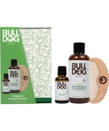 Bulldog Skincare Original Beardcare Kit Gift Set for Men - Beard Shampoo & Conditioner, Beard Oil, Beard Comb - Original Scent - Buy Online on GoSupps.com