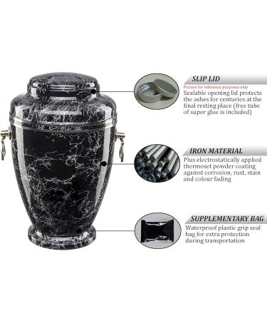 Urns for Ashes Adult Large Cremation Funeral Human Memorial Burial Remain Metal Full Size Gold Black Marble Handle Butterfly Gold Black Marble Butterfly Handle - Buy Online on GoSupps.com