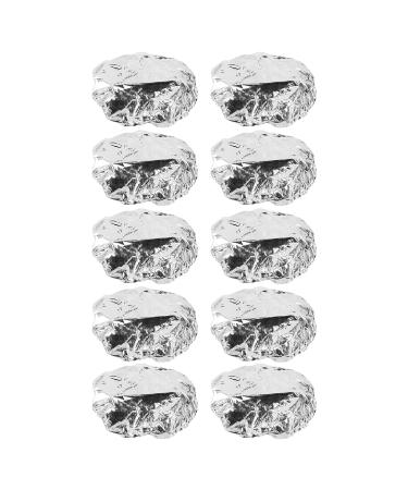Lot de 10 Bonnets de Coiffure en Aluminium Isolants Taille Unique Bord lastique Argent s pour Coloration et Soin Protecteur Chaleur Cheveux au Salon ou Spa
