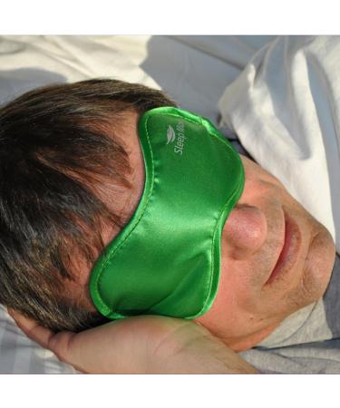 LARGE-XL Size Green Satin Sleep Mask for Men and Women | Quality Travel Mask for Sleep Disorders and Insomnia - Buy Online on GoSupps.com