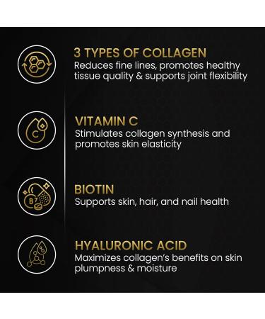 NEOBLENDS Multi Collagen + Fermented Turmeric Hydrolyzed Collagen Types I II & III with Biotin Hyaluronic Acid & Vitamin C Skin Hair Nail & Joint Support 90 Capsules - Buy Online on GoSupps.com