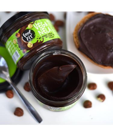 Feel FIT VEGANELA Cocoa-Hazelnut Spread - No Added Sugar No Palm Oil Vegan (6 x 200g) - Healthy Delicious & Guilt-Free Indulgence - Buy Online on GoSupps.com