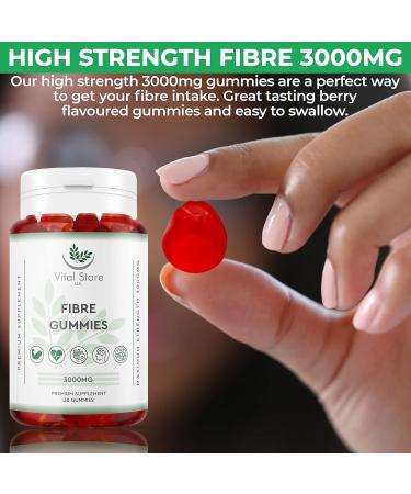 Vegan Fibre Gummies 3000MG - Berry Flavour - High Strength Prebiotic Tapioca Chicory Root - 1 Month Supply - Buy Online on GoSupps.com