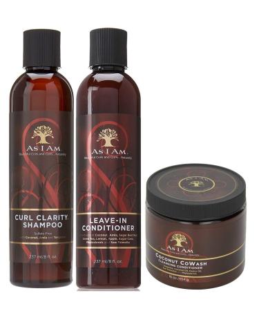 As I Am Naturally - Lot de 3 soins capillaires - shampoing Curl Clarity/apr s-shampoing sans rin age/cowash la coco
