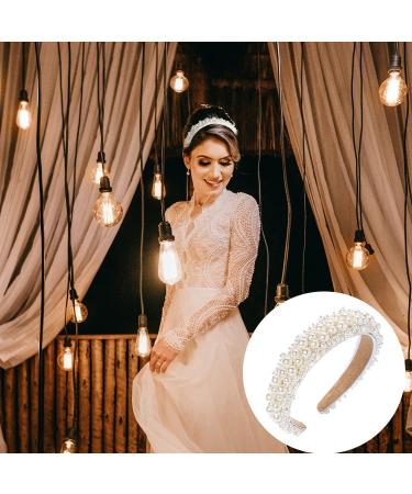 KALIONE Faux Pearl Headband for Women - White Bridal Hair Hoop for Wedding Accessories - Buy Online on GoSupps.com