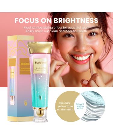 Niacinamide Whitening Toothpaste - Natural Stain Removal & Fresh Breath | BodyAccel - Buy Online on GoSupps.com