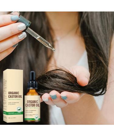 Castor Oil For Hair Growth- 30ml Cold Pressed Castor Oil For Eyelashes And Eyebrows With Eyelash Brush Skin Care Ricin Oil For Dry Damaged Hair And Growth - Buy Online on GoSupps.com