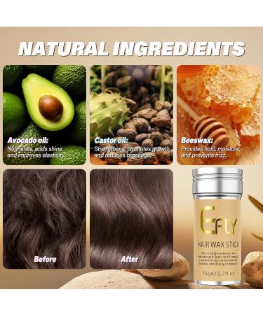 EFLY Hair Wax Stick - Non-Greasy Styling Pomade for Flyaways Edge Control & Wigs (Pack of 6 0.45 oz) - Perfect for Frizz Control & Smooth Styling - Buy Online on GoSupps.com