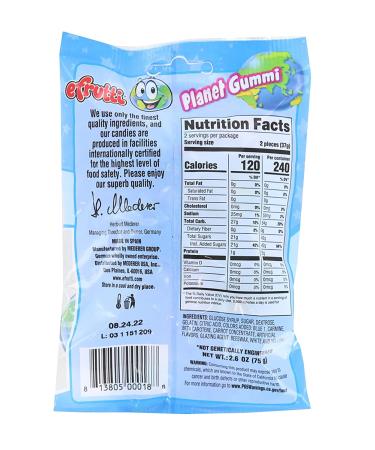 Efrutti Planet Gummi - Gummy Candy - 2.6 OZ - 1 PK Fruity Flavor Individually Wrapped 2.6 Ounce (Pack of 1) - Buy Online on GoSupps.com