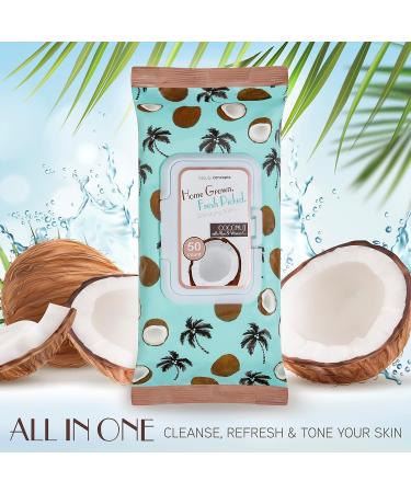 B.C. Beauty Concepts Makeup Remover Wipes - Gentle Coconut Wipes with Aloe & Vitamin C 50 Count for Easy Makeup Removal - International Shipping Available - Buy Online on GoSupps.com