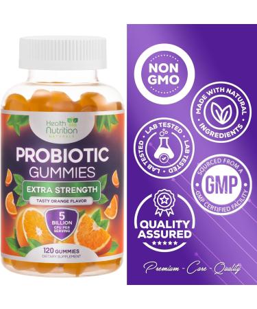 Probiotic Gummies 5 Billion CFU - Advanced Multi-Strain Probiotic Formula Immune Digestive & Gut Health Support Gummy for Women Men Kids Daily Probiotics Supplement Non-GMO Vegan 120 Gummies 120 Count (Pack of 1) - Buy Online on GoSupps.com
