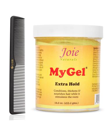 Joie Naturals My Gel Hair Gel Set with Styling Comb - Hair Styling Gel - Hair Gel for Women and Men - Moisturizing Formula withwith Plant Oils and Herbal Extracts   Curly Hair Gel for Twists  Braids and Locks (16oz  Extr...