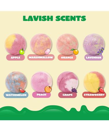 8 Pack Bubble Bath Bombs for Kids with Surprise Toy - Natural Essential Oil Fizzies Set - Kids Safe Christmas Gift - Buy Online on GoSupps.com