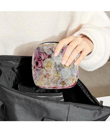 Women's Bond Storage Pocket Stillpad Holder - Portable Period Kit in Colorful Rose Pattern - Ideal Feminine Product Bag for Girls - Buy Online on GoSupps.com