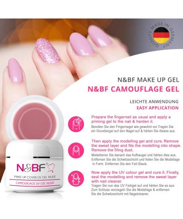 Buy N&BF Make Up UV Gel 15ml - Rose Pink Milky Camouflage Gel | German Made Self-Smoothing Acid-Free Cover Gel for Baby Boomer & French Nails - 1-Pack - Buy Online on GoSupps.com