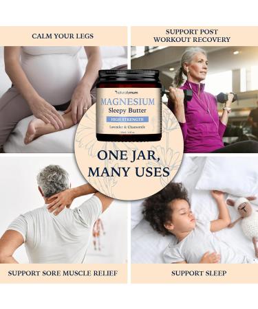 Magnesium Butter NATURAL & VEGAN - Topical Magnesium Chloride Cream Butter Support for Sleep Bone Heart & Muscle Health - Lavender & Chamomile High Strength Balm - Made in UK & Safe for Kids - Buy Online on GoSupps.com