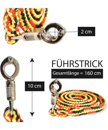 Leading Knit with Panic Hooks for Horses Ponies Shetland and Donkeys - 1.60m Stylish Designs in Black-Red-Yellow - Buy Online on GoSupps.com