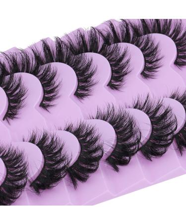 Mnik Lashes Fluffy False Eyelashes 7 Pairs 20mm D Curl Russian Wispy Cat Eye Natural Look - FANXITON D-20MM-02 - Buy Online on GoSupps.com