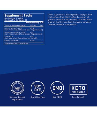 Bulletproof Eye Armor Softgels - 60 Count | Eye Health & Blue Light Protection Supplement - Buy Online on GoSupps.com