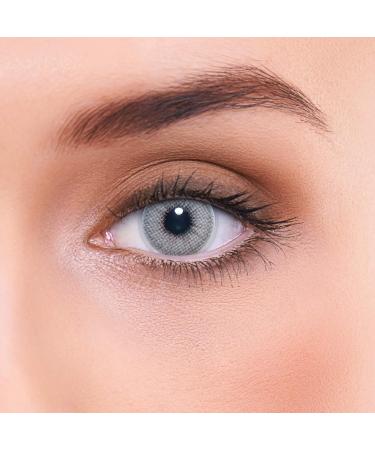 Buy Lenzotica Natural Light Gray Contact Lenses - Strong Gray Color No Strength 1 Pair (2 Pieces) 3-Month Use Soft Lens + Case - International Shipping Available - Buy Online on GoSupps.com