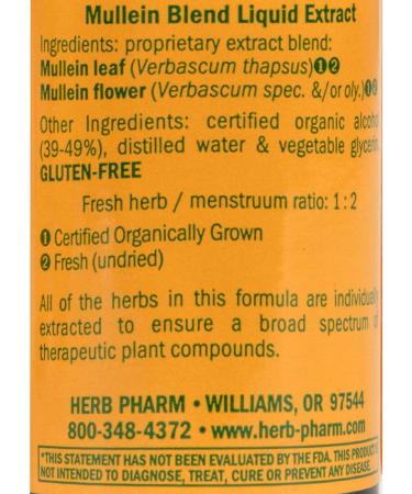 Herb Pharm Mullein Blend 1 fl oz - Natural Herbal Extract for Wellness - Buy Online on GoSupps.com