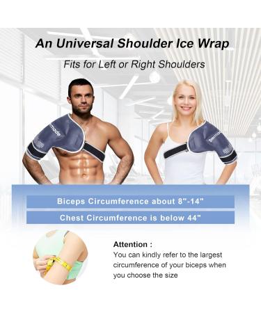 Shoulder Ice Pack for Pain Relief - Reusable Compression Gel Cold Therapy Wrap for Rotator Cuff Injuries - Black - Buy Online on GoSupps.com