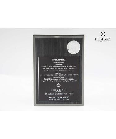 Dumont Ironic Classic - 3.4oz - Eau De Parfum - Luxury Perfume for Men Boys & Teens - Woody Warm Cedar Floral & Masculine Scent - Long Lasting Cologne Mist & Body Spray - for Him - Buy Online on GoSupps.com