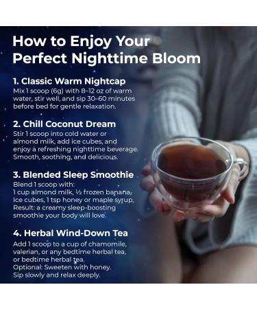 BloomBoost Magnesium Glycinate Powder Upgraded Formula with Vanilla Coconut Powder GABA L-Theanine Ashwagandha and Chamomile Natural Berry Flavor - Perfect for Evening Wind-Down & Cozy Nights - Buy Online on GoSupps.com