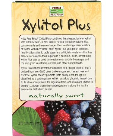 Now Foods Xylitol Plus 75 Packets - Natural Sweetener 4.76 oz (135 g) | Low-Calorie Sugar Substitute - Buy Online on GoSupps.com