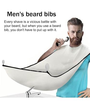 Menfeng Hair & Beard Bib with Two Hooks - Beard Hair Catcher for Sink - Family's Beard Apron for Shaving & Hair Clippings - White - Buy Online on GoSupps.com