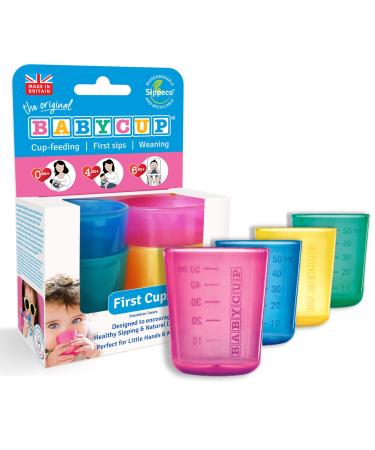 Babycup First drinking cups for children 100% recyclable and biodegradable BPA-free 4 pieces 50 ml (multi-colored)