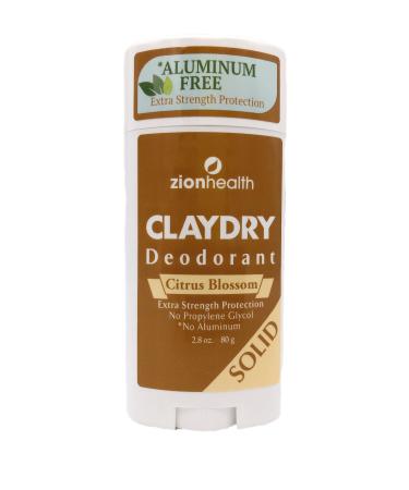 Zion Health Adama Clay Dry Deodorant Stick, Citrus Blossom, 2.5 Oz
