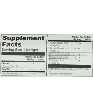 Natures Life Black Currant Oil Minis 500mg | Omega 3-6 for Skin, Hair, Heart & Joints | 90ct - Buy Online on GoSupps.com