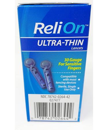 ReliOn 30G Ultra-Thin Lancets 100-ct - High Quality Diabetes Testing Supplies - Buy Online on GoSupps.com