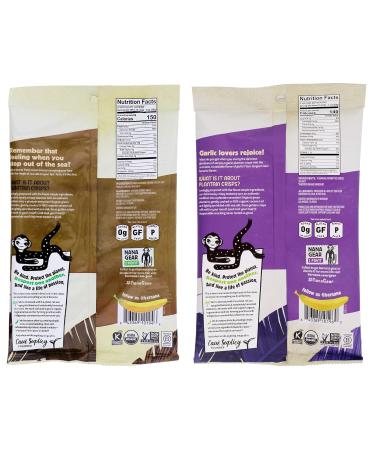 Barnana Organic Plantain Crisps Variety Pack - Sea Salt + Garlic, 100% Coconut Oil, Zero Sugar, Paleo Vegan, USDA Organic - 4oz 6-Pack - Buy Online on GoSupps.com
