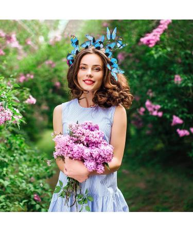 FRCOLOR Butterfly Fascinator Hat Derby Headband Light Up Festival Crown Halloween Costume Boho Wedding Headpiece for Women Girls Carnival Party - Buy Online on GoSupps.com