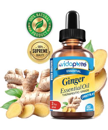 myVidaPure Ginger Essential Oil 100% Pure Natural Undiluted 2 fl oz- 60 ml for Beauty Skin Hair Aromatherapy Soaps Candles Reed Diffusers Perfume - Buy Online on GoSupps.com